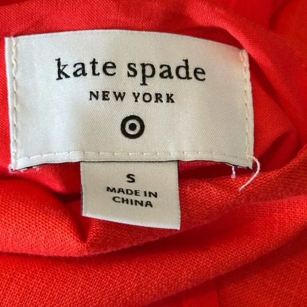 Kate Spade for Target Vibrant Scalloped Linen Dress Size Sm Oversized NWT Orange